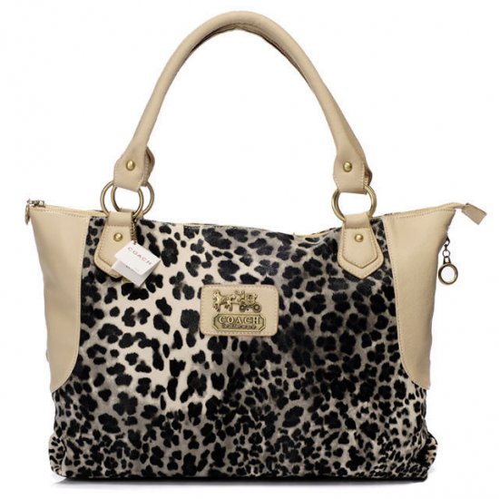 Coach Leopard Fur Large Ivory Totes BAK - Click Image to Close